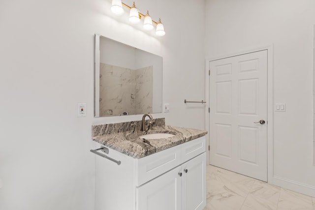 5 Zakelo Island Rd, Harrison, ME 04040 - bathroom with marble look tiles and vanity