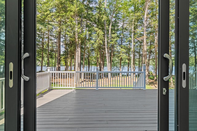 5 Zakelo Island Rd, Harrison, ME 04040 - doorway featuring a water view and view of scattered trees