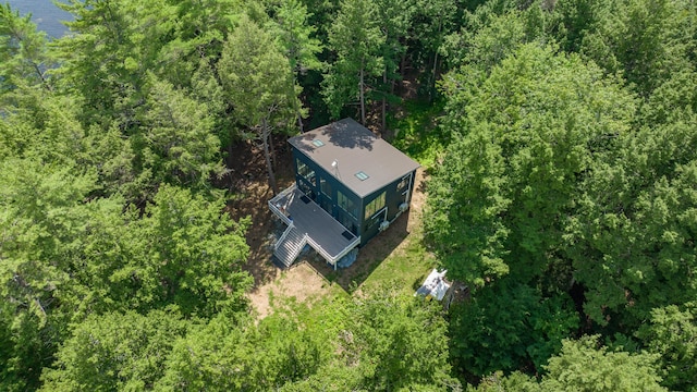 5 Zakelo Island Rd, Harrison, ME 04040 - view from above of property featuring a heavily wooded area