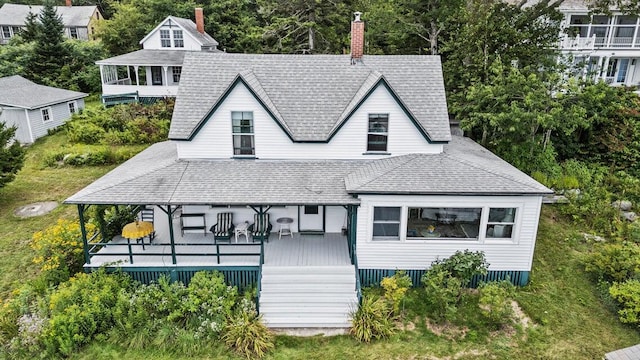 13 Bustins Is, Freeport, ME 04032 - view of front of home featuring a chimney and a shingled roof