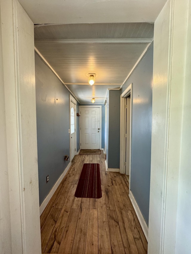4 Main St, Saint Albans, ME 04971 - hallway with hardwood / wood-style floors and baseboards