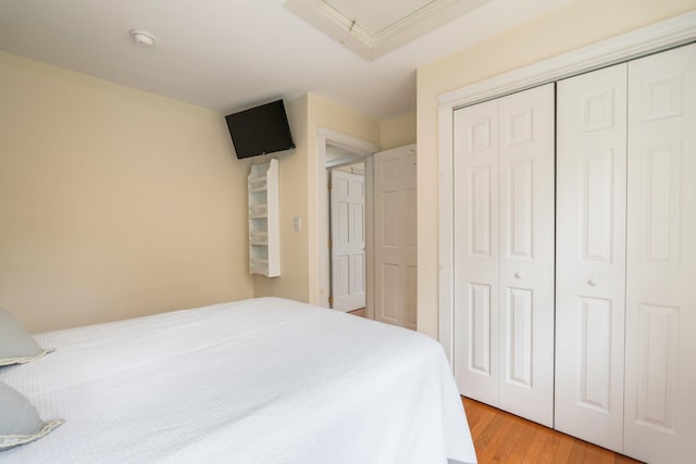 603 S Freedom Rd, Albion, ME 04910 - bedroom featuring light wood-style flooring and a closet