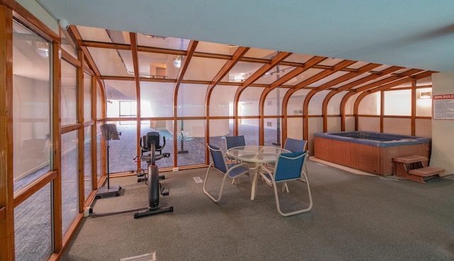 215 E Grand Ave Unit 210, Old Orchard Beach, ME 04064 - unfurnished sunroom with a hot tub