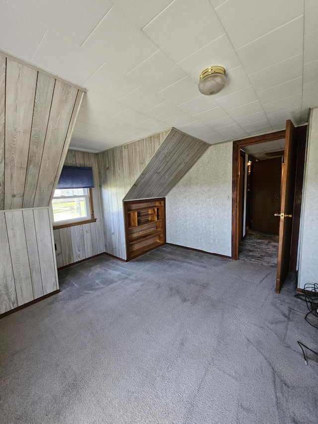1377 Pushaw Rd, Glenburn, ME 04401 - additional living space with carpet and wooden walls