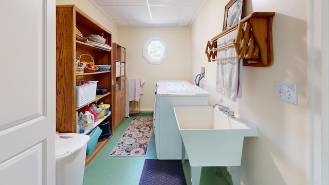 11 Beethoven Ln, Enfield, ME 04493 - clothes washing area featuring washing machine and dryer
