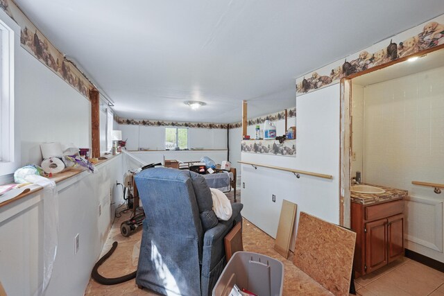 5 Skyline Dr, Chelsea, ME 04330 - living area featuring light tile patterned flooring