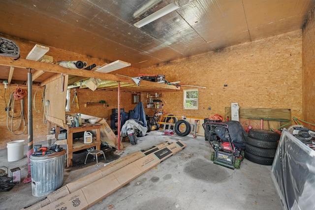 5 Skyline Dr, Chelsea, ME 04330 - garage featuring a workshop area