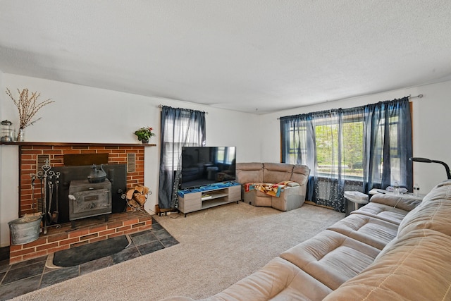 5 Skyline Dr, Chelsea, ME 04330 - carpeted living room featuring plenty of natural light and a textured ceiling