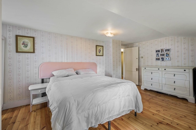 148 Water St, Randolph, ME 04346 - bedroom featuring hardwood / wood-style floors and wallpapered walls