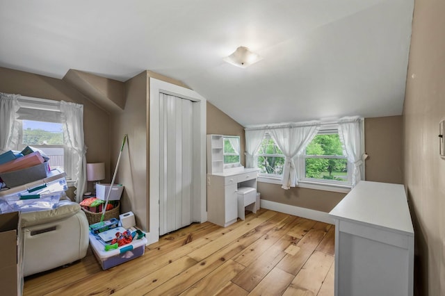 148 Water St, Randolph, ME 04346 - bonus room with light wood-type flooring, vaulted ceiling, healthy amount of natural light, and baseboards