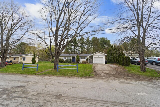42 Sugarloaf Ln, Bangor, ME 04401 - ranch-style house featuring a front yard, an attached garage, and driveway