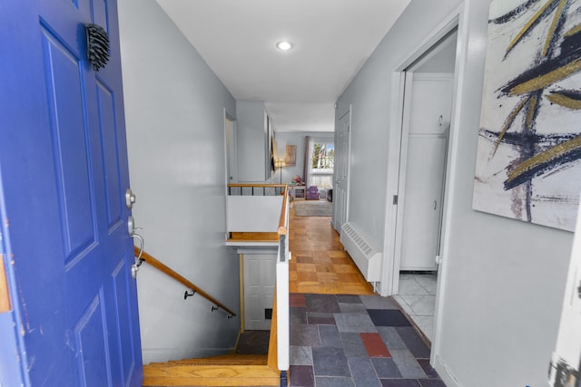 42 Sugarloaf Ln, Bangor, ME 04401 - corridor featuring an upstairs landing, baseboards, and baseboard heating