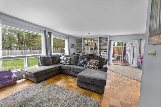 42 Sugarloaf Ln, Bangor, ME 04401 - living area featuring a chandelier