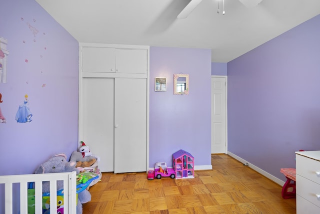 42 Sugarloaf Ln, Bangor, ME 04401 - unfurnished bedroom featuring baseboards, a closet, and a ceiling fan