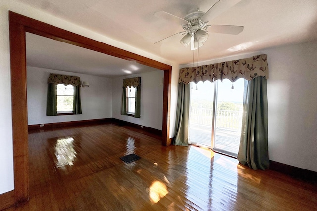 5 Polka Valley Rd, Sedgwick, ME 04676 - empty room featuring dark wood-style flooring and ceiling fan