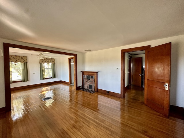 5 Polka Valley Rd, Sedgwick, ME 04676 - unfurnished living room featuring wood finished floors and a ceiling fan