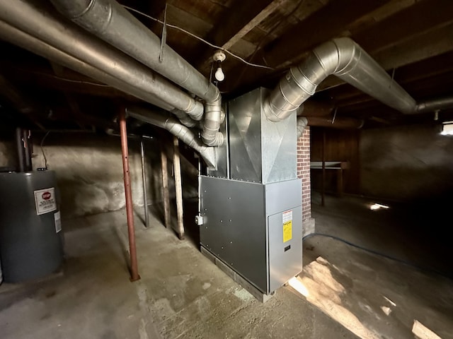 5 Polka Valley Rd, Sedgwick, ME 04676 - utility room featuring electric water heater and heating unit