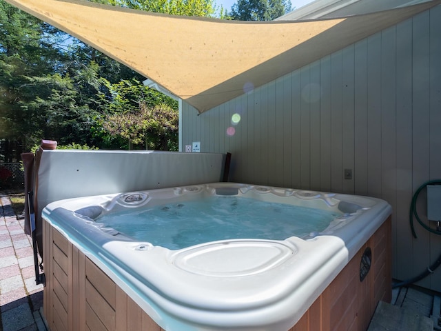 19 Brookside Dr, Falmouth, ME 04105 - view of patio with a hot tub
