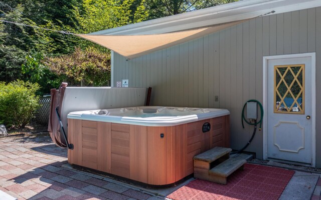19 Brookside Dr, Falmouth, ME 04105 - view of patio / terrace featuring a hot tub