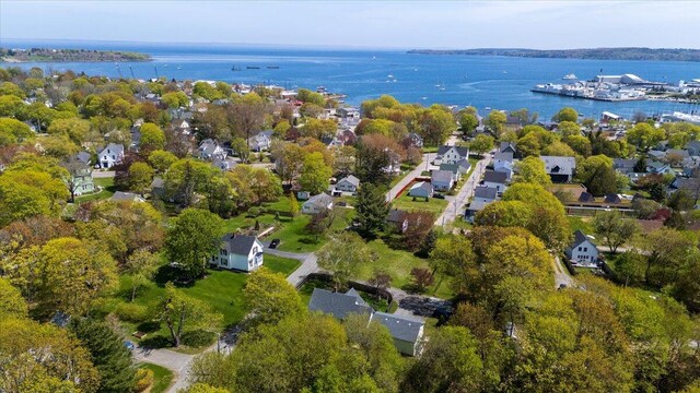 34 Admonten Ave, Rockland, ME 04841 - aerial view of property and surrounding area with a large body of water and nearby suburban area