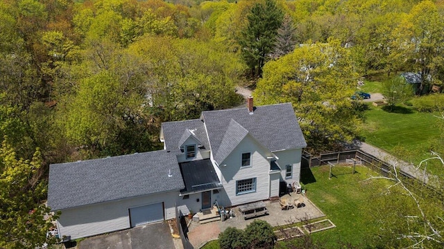 34 Admonten Ave, Rockland, ME 04841 - aerial view of property and surrounding area with a heavily wooded area