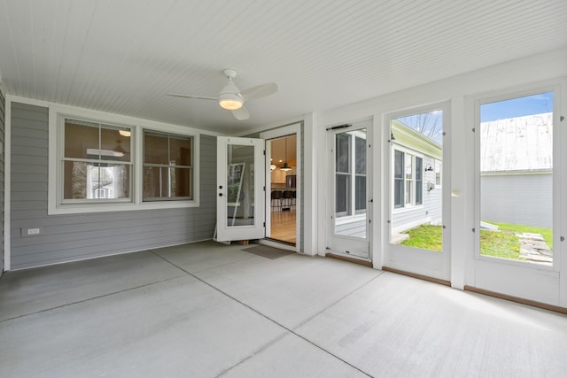 246 Coombs Rd, Brunswick, ME 04011 - unfurnished sunroom with ceiling fan