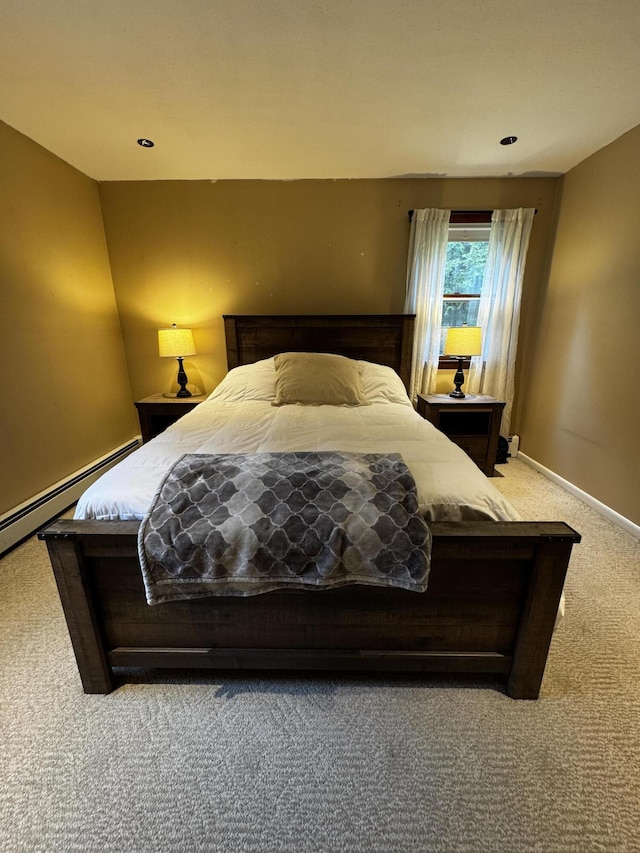 74 Fields Pond Rd, Holden, ME 04429 - carpeted bedroom featuring baseboard heating and baseboards
