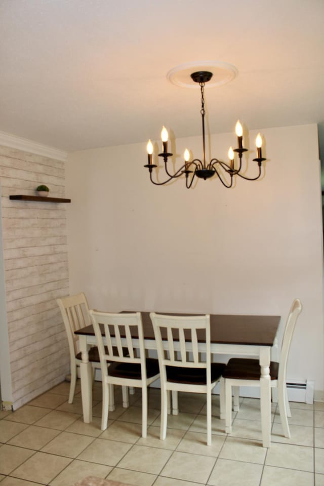 74 Fields Pond Rd, Holden, ME 04429 - dining room with a chandelier and light tile patterned flooring