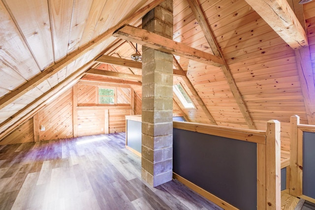 40 Birch Way, Stetson, ME 04488 - additional living space featuring wood ceiling and wood finished floors