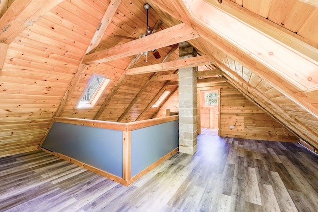 40 Birch Way, Stetson, ME 04488 - bonus room featuring wooden ceiling, wood finished floors, and a skylight