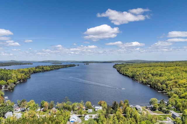 117 Pinkhams Cove Rd, Belgrade, ME 04917 - drone / aerial view of a nearby body of water and a heavily wooded area