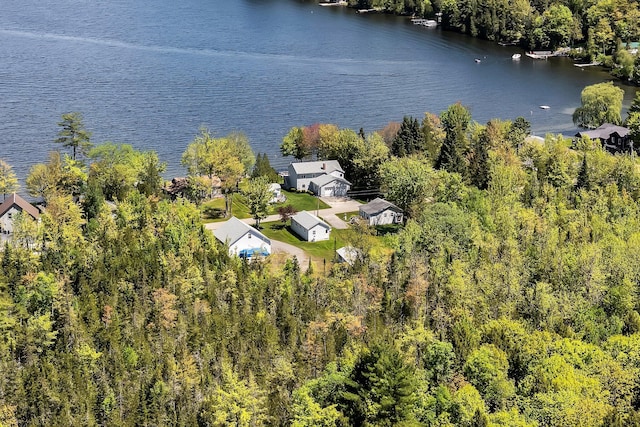 117 Pinkhams Cove Rd, Belgrade, ME 04917 - drone / aerial view of a nearby body of water and a heavily wooded area