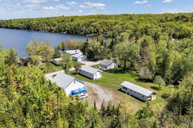 117 Pinkhams Cove Rd, Belgrade, ME 04917 - drone / aerial view of a forest and a large body of water
