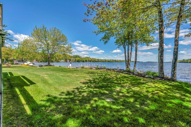 117 Pinkhams Cove Rd, Belgrade, ME 04917 - view of green lawn featuring a water view