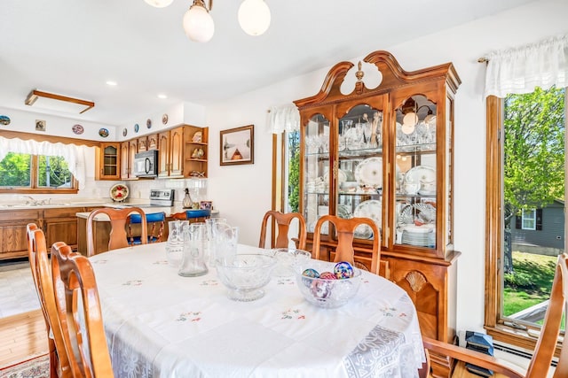 117 Pinkhams Cove Rd, Belgrade, ME 04917 - dining room featuring light wood-style floors