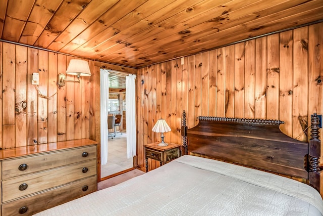 117 Pinkhams Cove Rd, Belgrade, ME 04917 - bedroom with wood ceiling and wood walls