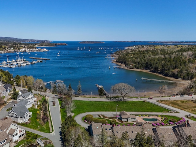 drone / aerial view of a nearby body of water