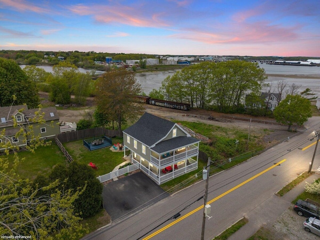 107 Elm St, South Portland, ME 04106 - aerial view of property and surrounding area with a large body of water