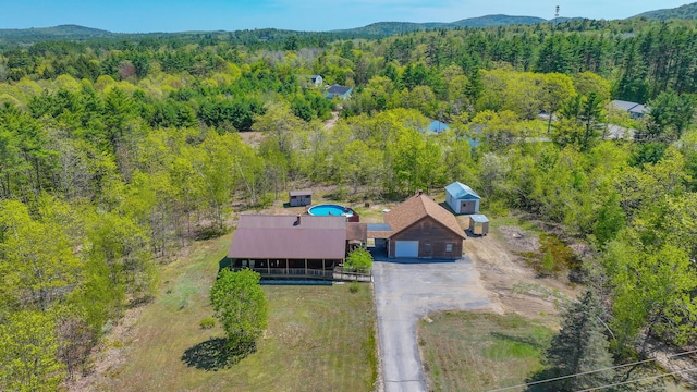 19 Pine Acres Dr, Cornish, ME 04020 - view from above of property with a forest and mountains