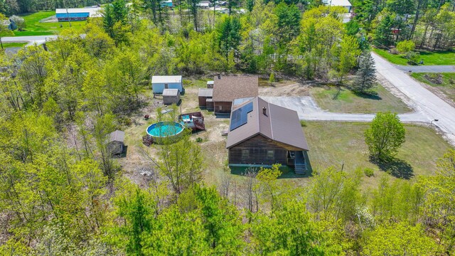 19 Pine Acres Dr, Cornish, ME 04020 - aerial view of property and surrounding area featuring a pool area