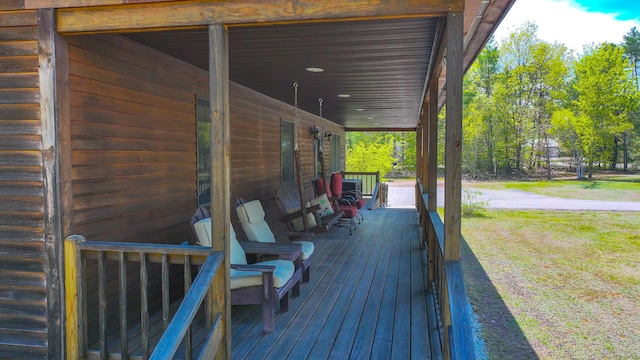 19 Pine Acres Dr, Cornish, ME 04020 - deck with covered porch