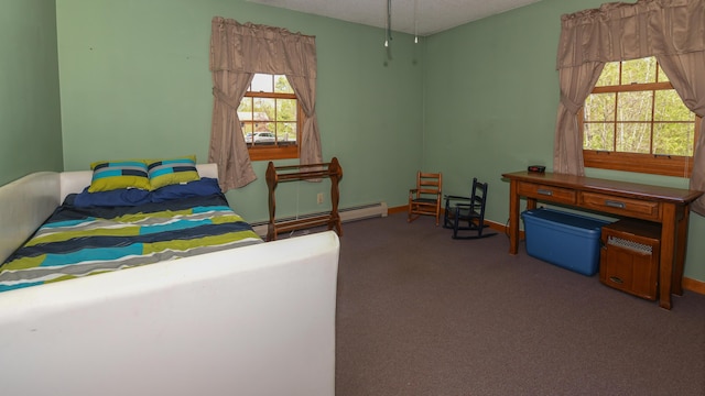 19 Pine Acres Dr, Cornish, ME 04020 - carpeted bedroom with a baseboard heating unit and baseboards
