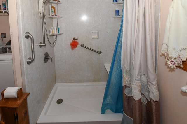 19 Pine Acres Dr, Cornish, ME 04020 - bathroom with a shower with shower curtain