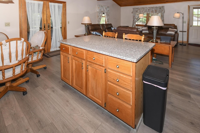 19 Pine Acres Dr, Cornish, ME 04020 - kitchen featuring dark wood-style flooring, healthy amount of natural light, and open floor plan