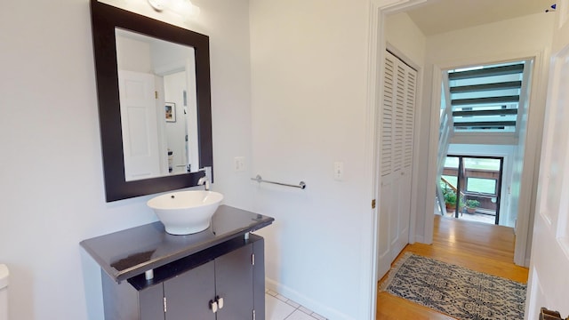 28 Meadow Ln, Brewer, ME 04412 - bathroom featuring vanity, wood finished floors, and toilet