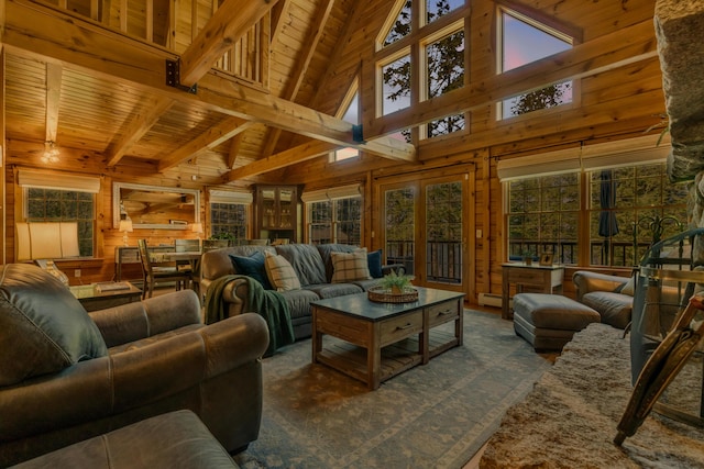 sunroom / solarium featuring a baseboard radiator