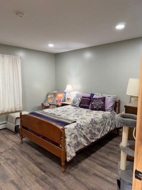 1027 Gardner Creek Rd, Wade, ME 04786 - bedroom featuring wood finished floors and recessed lighting