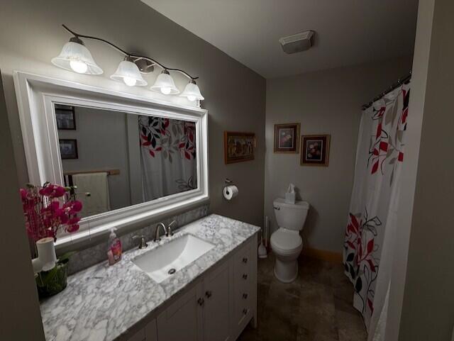 1027 Gardner Creek Rd, Wade, ME 04786 - bathroom with vanity and curtained shower