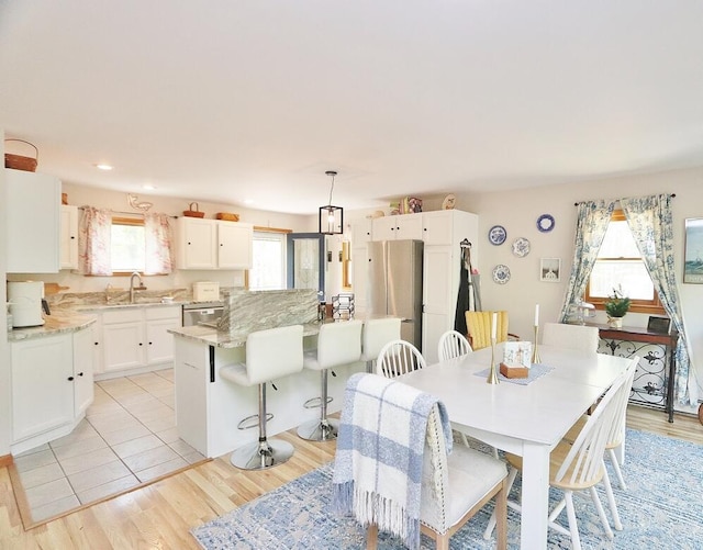 387 Nicolin Rd, Ellsworth, ME 04605 - dining room with plenty of natural light, light wood-style floors, and recessed lighting