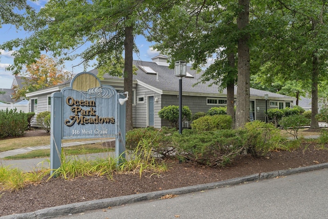 view of community sign